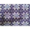 thumbnail image 4 of oneOone Cotton Cambric Medium Blue Fabric Floral & Tiles Moroccan Sewing Fabric By The Yard Printed Diy Clothing Sewing Supplies 42 Inch Wide, 4 of 4