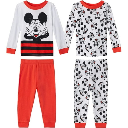 

Disney Baby Boys Mickey Mouse 4-Piece Snug Fit Cotton Pajamas