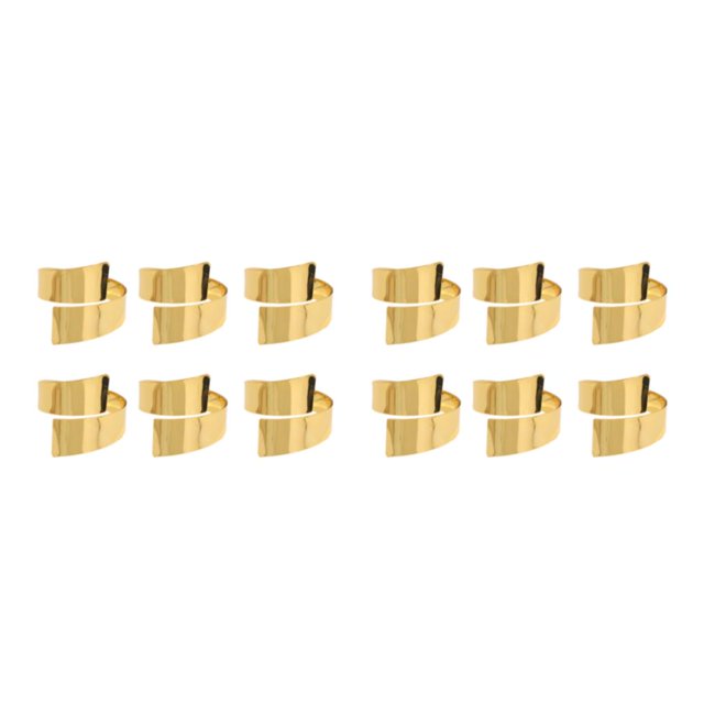 Monstrate 6 uds. De servilleteros de Metal, soporte para boda, superficie brillante, hebilla para toalla Oro 2Conjunto