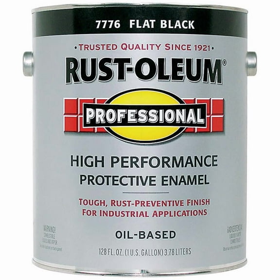 RUST-OLEUM K7776-402 K7776402 High Performance Oil Based Rust Preventive Protective Enamel Paint, 1 gal, Flat Black