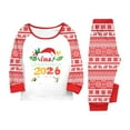 thumbnail image 7 of Family Christmas Pajamas Matching Sets – Red & White Snowflake Long Sleeve Tops and Pants with “Merry Christmas 2026” Letter Print, Holiday Xmas PJs Sleepwear for Couples, Men, Women, Adults, 7 of 7