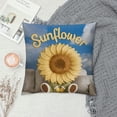 thumbnail image 2 of Chilfamy Sunflower Modern Farmhouse Rustic Decorative Square Pillow Case with Zipper Home Decor 24x24in, 2 of 5