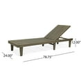 thumbnail image 4 of Addisyn Outdoor Gray Finish Acacia Wood Chaise Lounge, 4 of 8