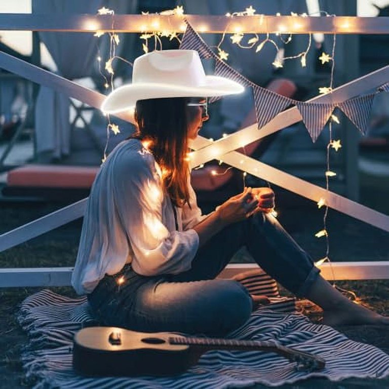 1934 Holographic Space Cowboy Hat, Led Yellow Gold Disco Cowgirl Rave Space Cowboy Hat main image 4