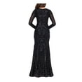 thumbnail image 2 of BETSY & ADAM Womens Black Long Sleeve Full-Length Evening Dress Petites 14P, 2 of 4