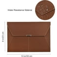 thumbnail image 4 of LIOUCBD File Folder Document Holder Organizer Waterproof Portfolio Leather Folder Case with 3 Pockets, Filing Envelopes for A4 Letter Size Paper with Snap Magnetic Button Closure (Brown), 4 of 14