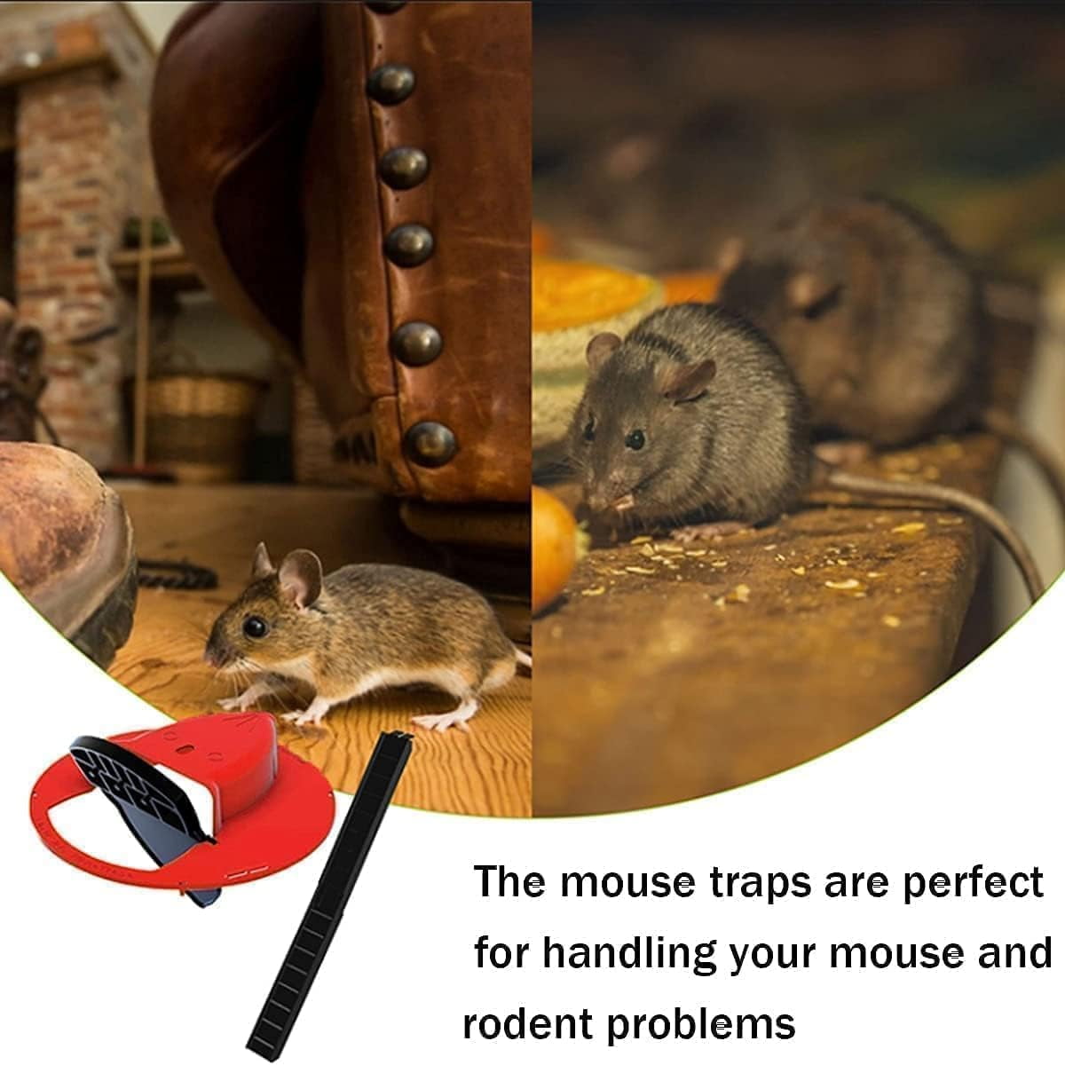 SONGAU Mice MouseTrap Flip Lid, Mouse Trap Indoor Outdoor, Humane MouseTrap, Auto Reset Mouse Trap Bucket Lid, 5 Gallon Bucket Compatible, 2 Packs (Yellow)