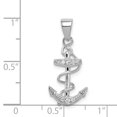 thumbnail image 2 of 925 Sterling Silver Cubic Zirconia Cz Ancre Collier Pendentif Bord de Mer, 2 of 6