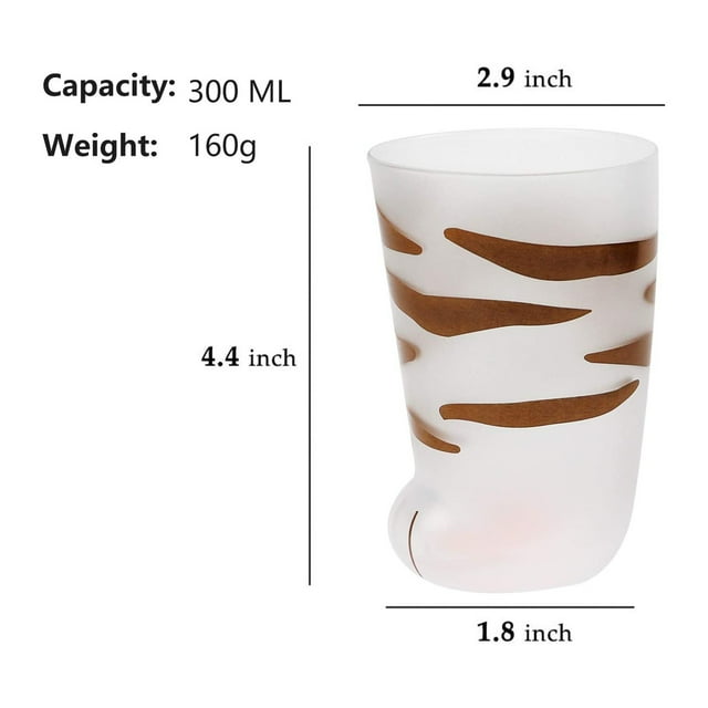 Fortune Cat Claw Cup Breakfast Milk Cup Glass Personality Frosted Glass Cup Mug