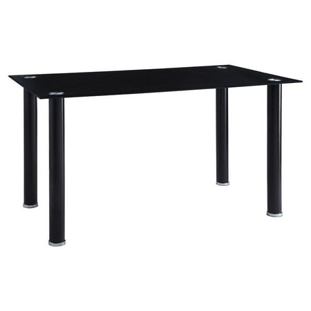 Lexicon Florian Modern Metal Base Dining Room Table in Black