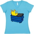 thumbnail image 3 of Inktastic Dumpster Fire Women's V-Neck T-Shirt, 3 of 5