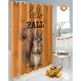 thumbnail image 5 of Fall Thanksgiving Shower Curtain Set ，Waterproof Fabric Shower Curtains Cute Squirrel Pumpkin Fall Leaves Orange Shower Curtains for Bathroom,Bathroom Decor 72"x78", 5 of 7