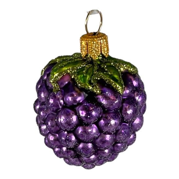 Mini Blackberry Polish Blown Glass Christmas Ornament Berry Tree Decoration