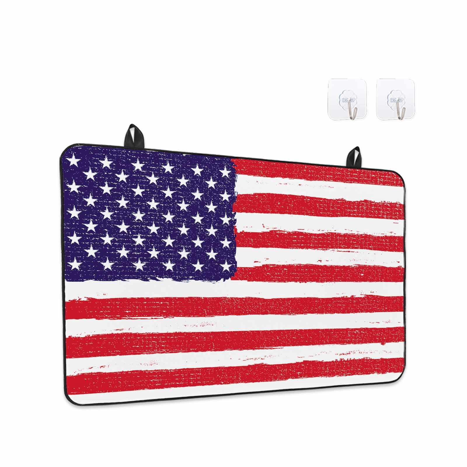 American Flag Stove Top Cover for Electric Stove, Heat-proof & Non Slip Glass Top Stove Cover Protector, Retro Rustic Stars And Stripes US Flag Kitchen Flat Cooktop Rubber Mat 24x21 Inches