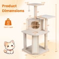 thumbnail image 3 of Gymax Cat Tree Multi-Level Cat Tower w/ Top Perches & Cozy Condo Climbing Ladder Beige, 3 of 10
