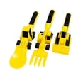 thumbnail image 1 of 2x Pala, tenedor, , cubiertos, vajilla, juego de 3, coche para niños, kits de utensilios innovadores, sin BPA, para cenar, cocinar, niños, bebé Soledad Bulldozer de niños vajilla, 1 of 9