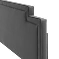 thumbnail image 3 of Headboard, King California Size, Charcoal Grey Gray, Velvet, Modern Contemporary Mid-Century French Country, Mid Century Bedroom Master Guest Suite Room, 3 of 9