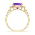 thumbnail image 2 of ANGARA Natural Cushion 3.1 ct Amethyst Solitaire Ring with Diamond Accents in 14K Yellow Gold for Women (Size-9mm) | February Birthstone, Anniversary, Jewelry Gift for Women | Natural Amethyst Ring, 2 of 8