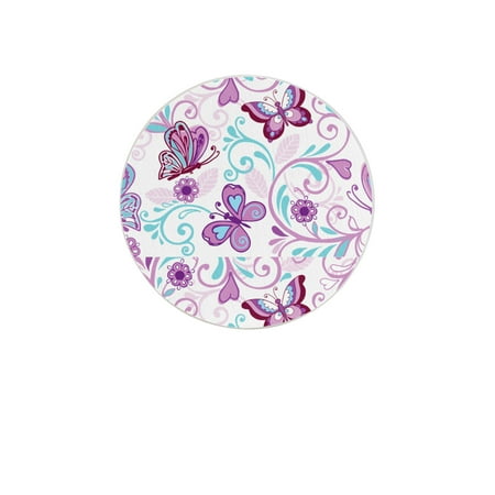 

Circular Drink Coasters Set Vector Floral Seamless Pattern With Butterflies And Flowers Beautiful Home Decor Diatomite Heat-Resistant Diatomite Protect Table Countertop