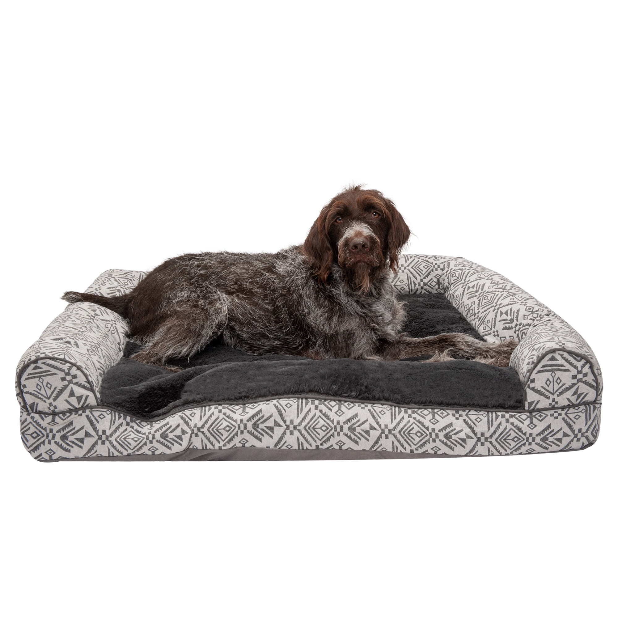 FurHaven Pet Dog Bed Southwest Kilim Pillow SofaStyle Couch Pet Bed