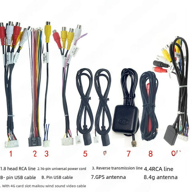 Esquema de comunicación portátil Navegación Android Audio Video Línea de salida RCA Línea de entrada de cámara de marcha atrás Antena USB/GPS