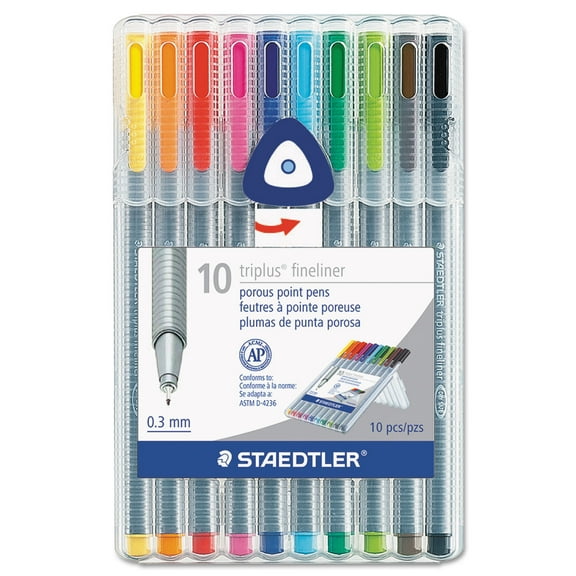 STAEDTLER INC. triplus Fineliner Marker Super Fine Water-Based 10 Color Set 334SB10A6