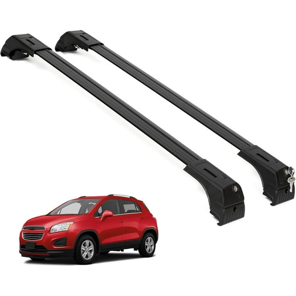ERKUL Roof Rack Cross Bars for Chevrolet Chevy Trax 2013-2022 | Aluminum Crossbars with Anti Theft Lock for Rooftop | Compatible with Raised Rails - Black