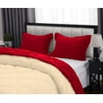 thumbnail image 5 of D.N.G. BEDDINGS 5 Piece Luxury Reversible Diamond Pattern Comforter Set Premium Super Soft, All Season 800 TC, 100% Egyptian Cotton Oversized Super King Size Ivory/Red Solid Color, 5 of 7