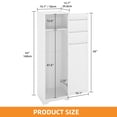 thumbnail image 5 of Craftian Broom Closet Storage Cabinet with shelf, Garage Cabinet with Hanging Rod, White, 5 of 8