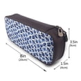 thumbnail image 3 of Picia Blue Ink Flowers Pattern Large Capacity PU Leather Pencil Case Organizer Pen Marker Holder Double Zipper Storage Bag Big Pencil Pouch for College Office, 3 of 6