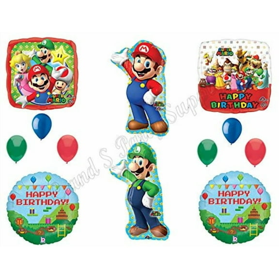 SUPER MARIO & LUIGI BROtheRS Video Game Birthday Balloons Decoration Supplies Party