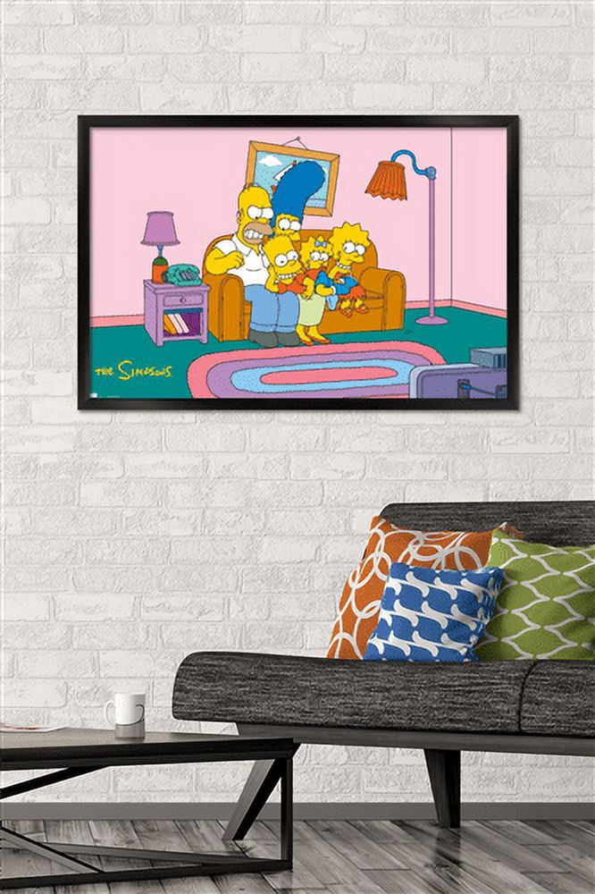 The Simpsons - Couch Wall Poster, 22.375" x 34", Framed