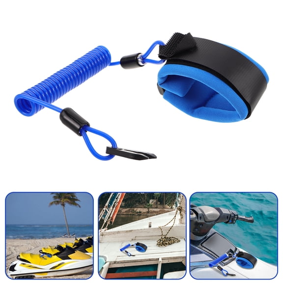 LOLIPPYY Boat Outboard Motor Kill Lanyard Tpu Floating Safety Cord Blue