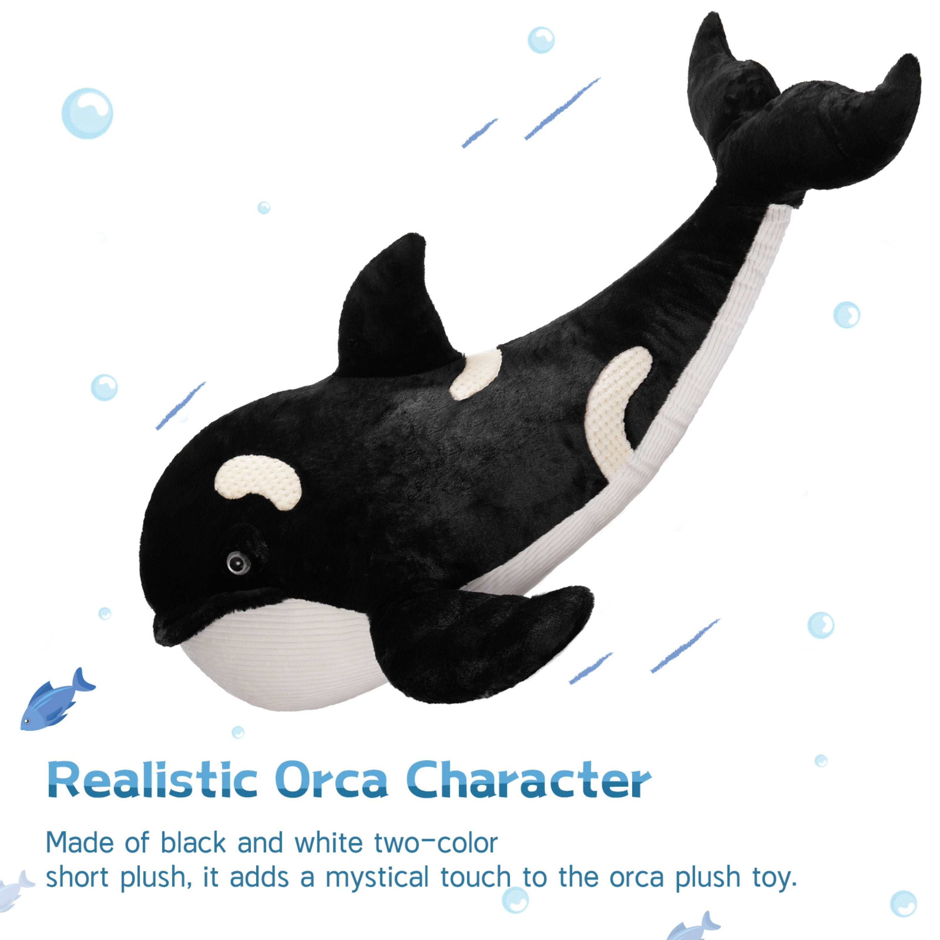 Muiteiur 51.2" Giant Orca Whale Stuffed Animal Plush Killer Whale Toy