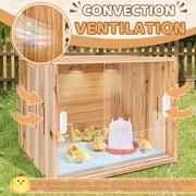 Wooden Chicken Brooder Box,Brooder box for chicks with handle, Push-Pull Chicken Brooder for Chicks, Hamsters, Turtles, Reptiles