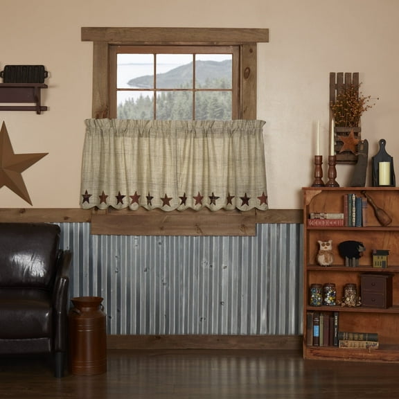 VHC Brands, Abilene, Cotton, L24xW36, Star, Tier Set of 2, Tan