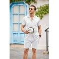 thumbnail image 5 of COOFANDY Men's 2 Pieces Shirt Sets Short Sleeve Casual Button Down Hippie T-Shirts Shorts Sets Summer Fashion Beach Outfits, 5 of 6