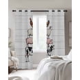 thumbnail image 2 of Farmhouse Wooden Grain Blackout Curtains 45 Inches Long, Kitchen Black Out Window Treatments, Modern Country Cow Pig Chicken Thermal Insulated Lined Drapes for Small Window with Grommet 42"x45", 2 of 8