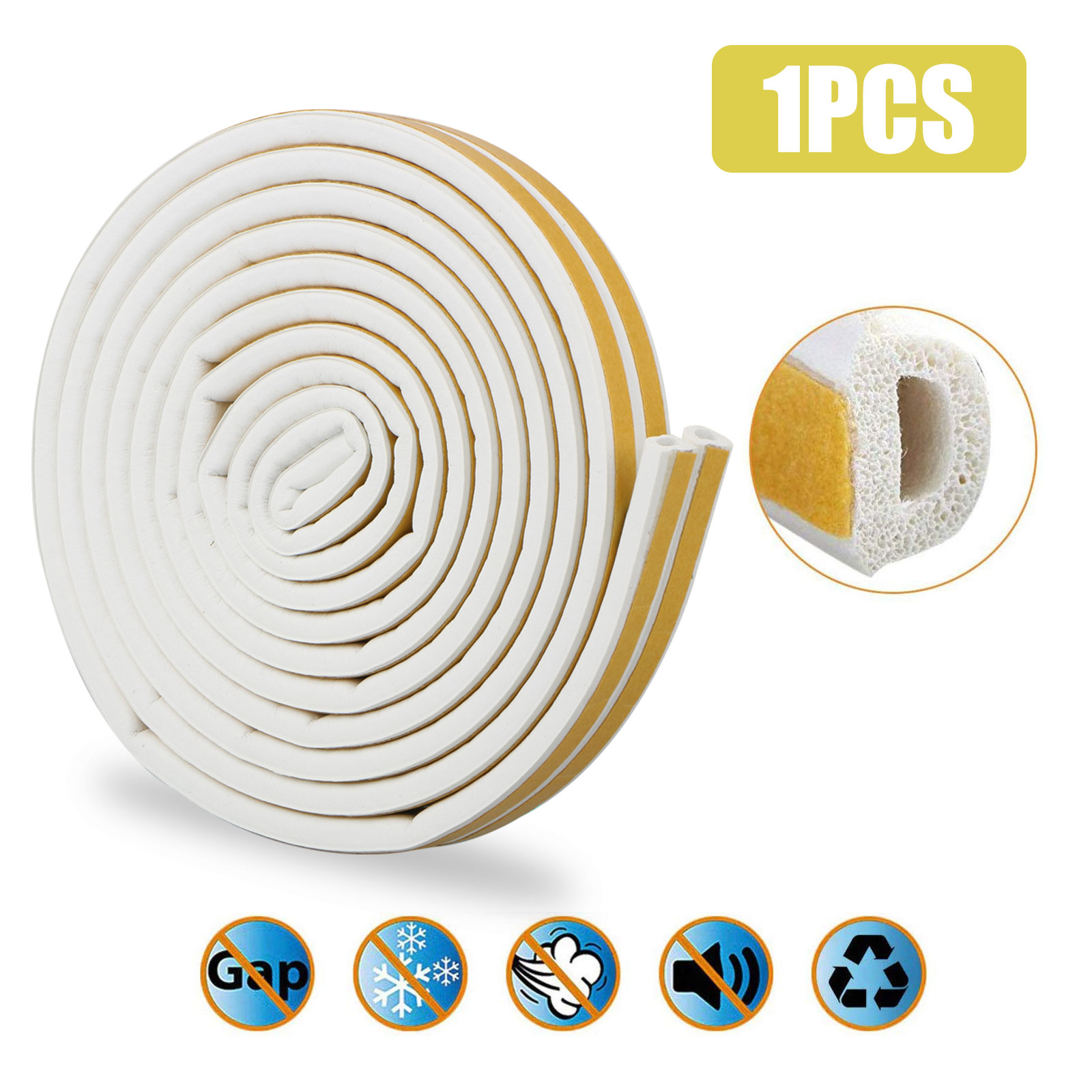 Indoor Weather Stripping, 16Ft(5M) D Type Window Seal Strip for Doors