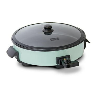 Dash Family Size Electric Skillet with 14 inch Nonstick Surface   Recipe Book for Pizza Burgers, Cookies, Fajitas, Breakfast & More, 20 Cup Capacity, 2.5 Inch Deep, 1400-Watt - Aqua