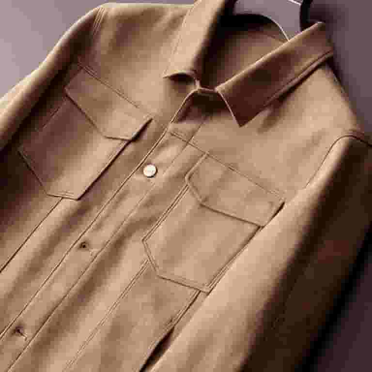 JUUYY Men's Autumn Suede Jacket Spring Workwear Light JUUYY Men's Autumn Suede Jacket Spring Workwear Light