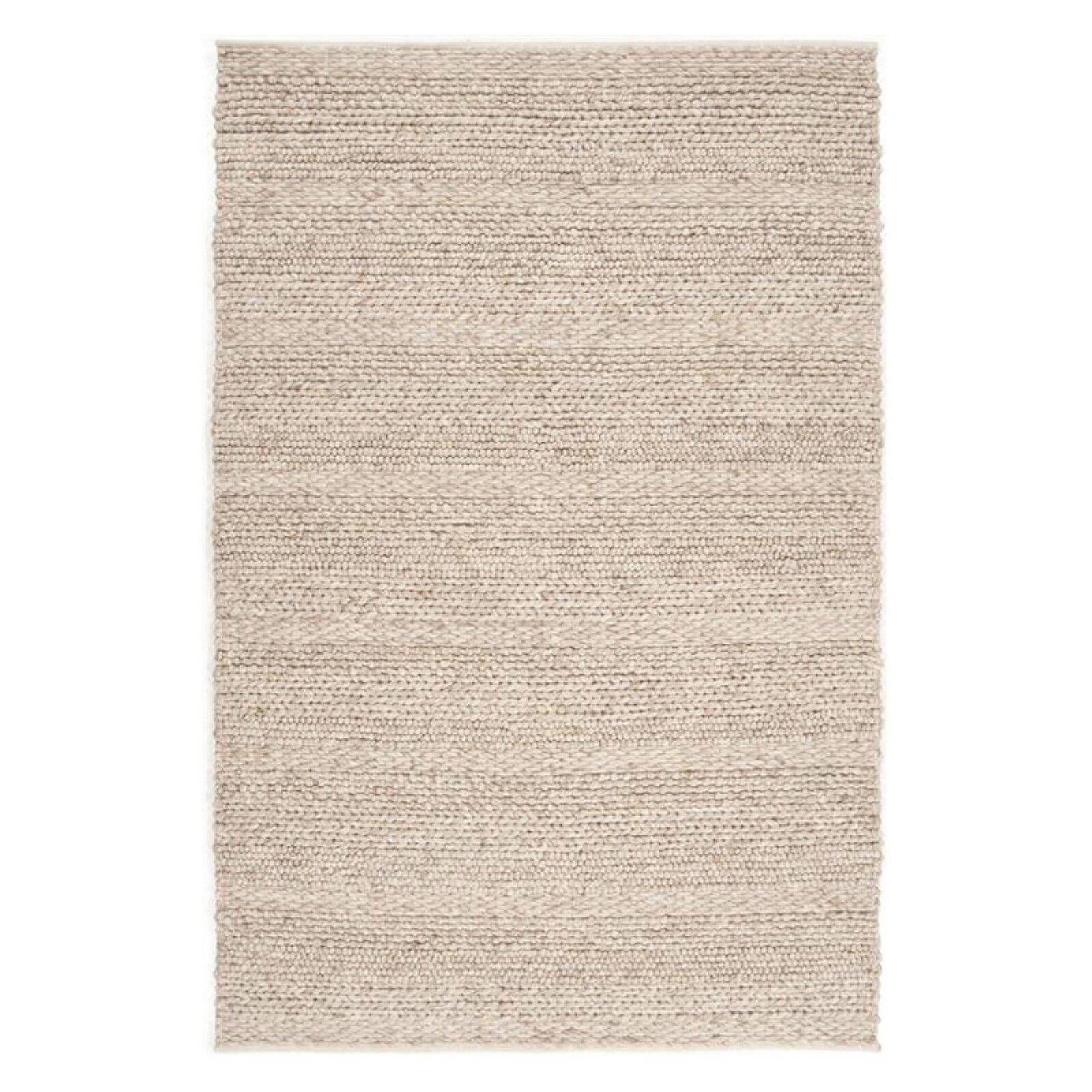 Ivory Braided Elegance 5' x 8' Handmade Wool Area Rug