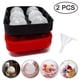 thumbnail image 1 of Silicone ice cube mold Ice ball mold for round ice cubes 2-packblack+red- Ice Ball Mold Sphere Whiskey Balls, 1 of 4