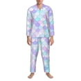 thumbnail image 3 of Pofeuu Rainbow Scales Print Men's Long Sleeve Pajama Set Pijamas Para Hombres Pijamas Para Hombres Mens Pajamas Set-X-Large, 3 of 7