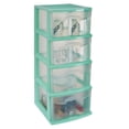 thumbnail image 3 of Italhome Cajonera De Plástico, Cajonera Desarmable Organizador Multiusos De Color Aqua Con 4 Cajones Transparentes Onyx, 3 of 6