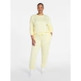 thumbnail image 2 of Joyspun Women's French Terry Long Sleeve Sleep Top and Joggers Lounge Set, 2-Piece, Sizes XS-3X, 2 of 5