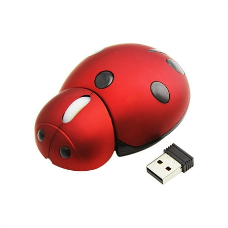 Kiplyki Portable Mini Mouse 2.4Ghz Wireless 1200DPI Cute Lady bug Creative Design Mice price history on PriceWatchPro