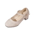 thumbnail image 2 of Aueoeo Women's Ankle Strap Shoes Low Block Chunky Heels Round Toe Comfortable Dress Office Work Church Wedding Shoes, 2 of 9