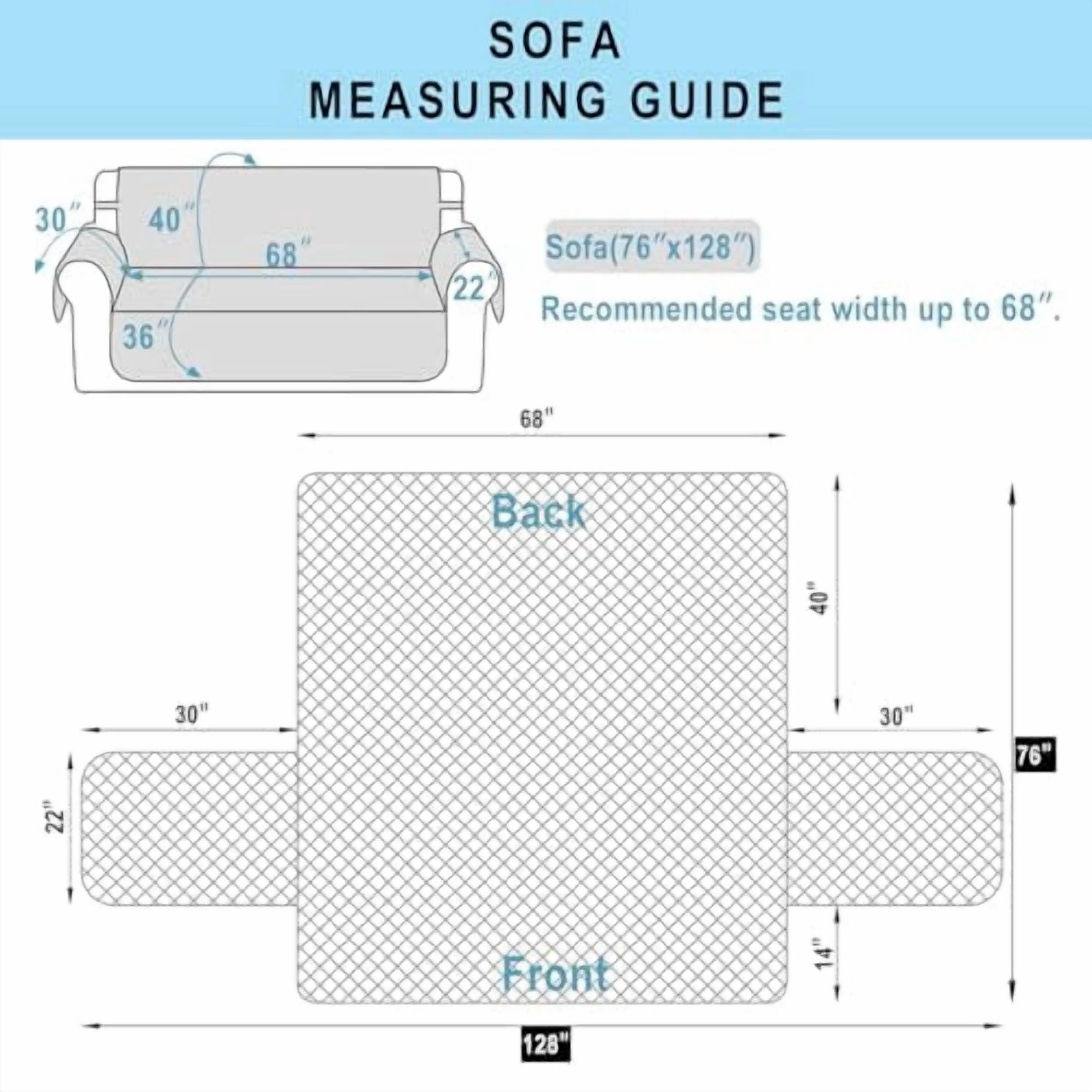 Reversible Couch Cover for 3 Cushion Sofa, Soft Furniture Protector with Elastic Straps, Pet Friendly, Machine Washable, Water Resistant Design, Chocolate/Beige