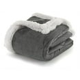 thumbnail image 1 of Gray and White Sherpa Plush Fleece Throw Blanket: Reversible, 50" x 60", 1 of 1